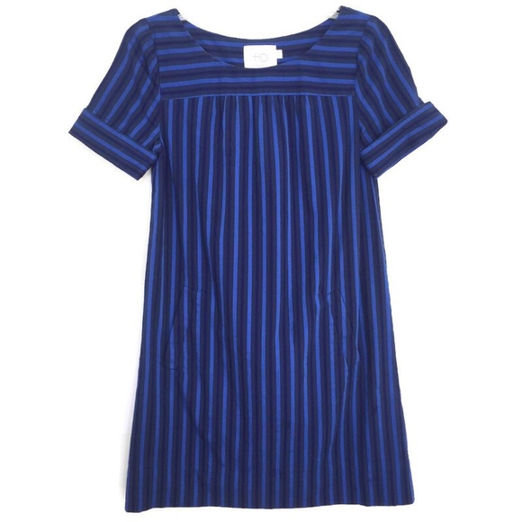 Anthropologie HD in Paris Cerulean Stripes Shift Dress - Picture 1 of 6